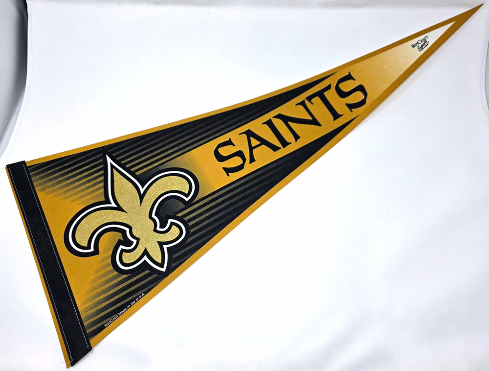 New Orleans Saints NFL Football Pennant Gold Black Team Fan Souvenir